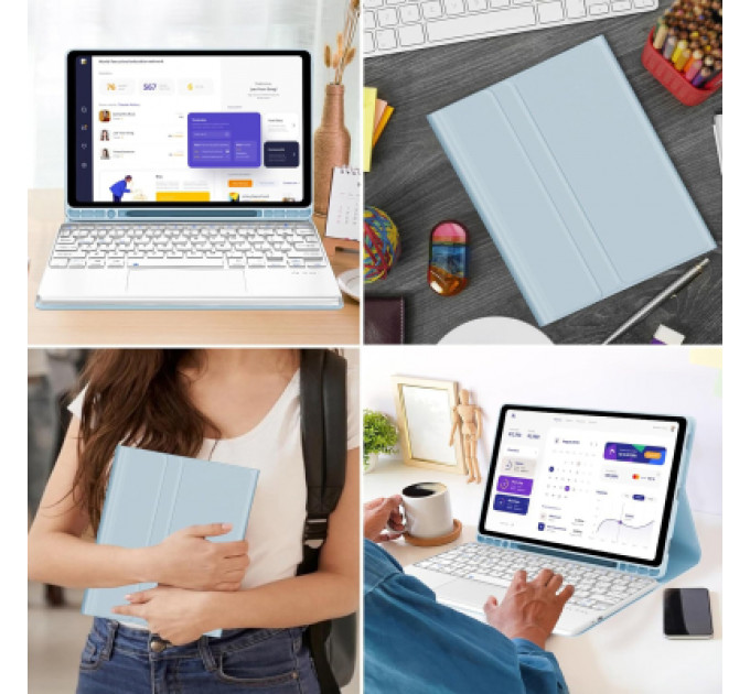 Чохол до планшета BeCover Keyboard+TouchPad Apple iPad Air 11" M2 2024 Light Blue (712598)