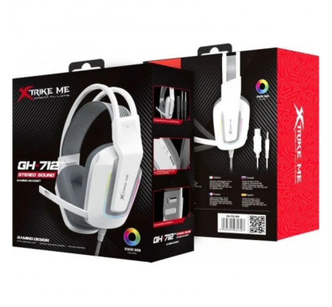 Навушники Xtrike ME GH-712 RGB White (GH-712WH)