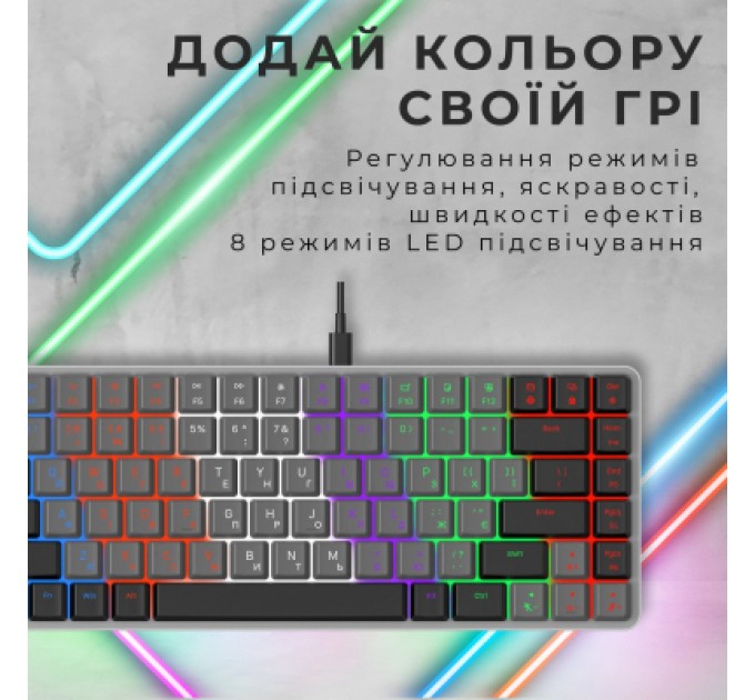 Клавіатура GamePro MK140R Red Swich Low Profile USB Dark Gray (MK140R)
