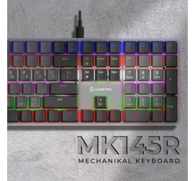 GamePro Клавіатура GamePro MK145R Red Swich Low Profile USB Dark Gray (MK145R)