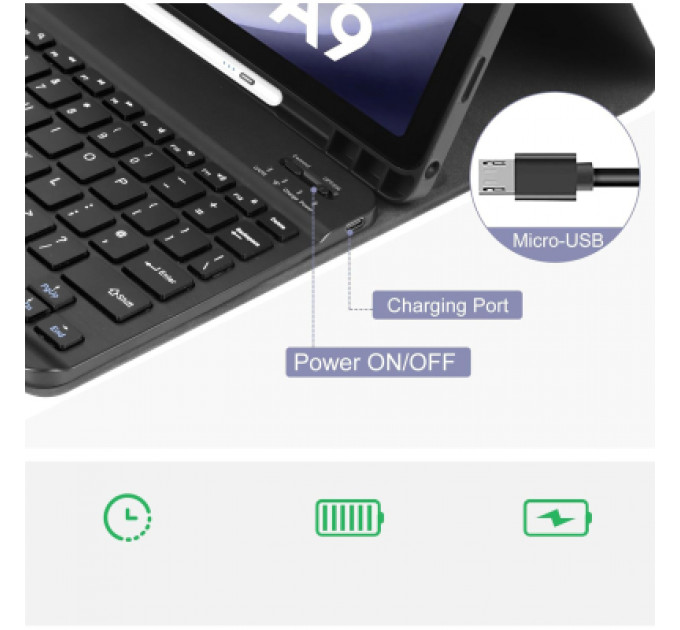 Чохол до планшета BeCover Keyboard Samsung Tab A9 SM-X115 8.7" Black (712355)