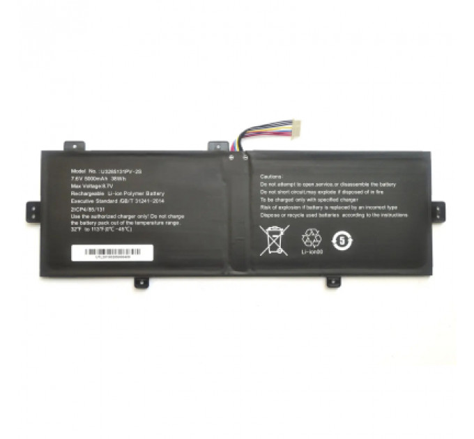 Акумулятор до ноутбука Vinga Iron S140 YJ3582133P (K148) 10(9)-pin, 5000mAh (38Wh), 2cell, 7.6V, Li-Pol AlSoft (A47796)