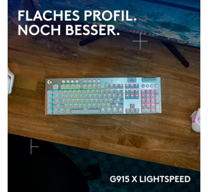 Клавіатура Logitech G915 X Lightspeed Switch-Tactile Wireless/Bluetooth/USB UA White (920-012690)