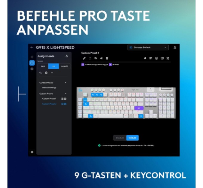 Клавіатура Logitech G915 X Lightspeed Switch-Tactile Wireless/Bluetooth/USB UA White (920-012690)