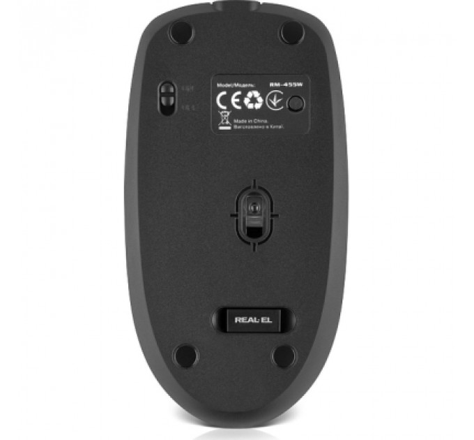 Мишка REAL-EL RM-455W Wireless/Bluetooth Black/Gray (EL123200047)