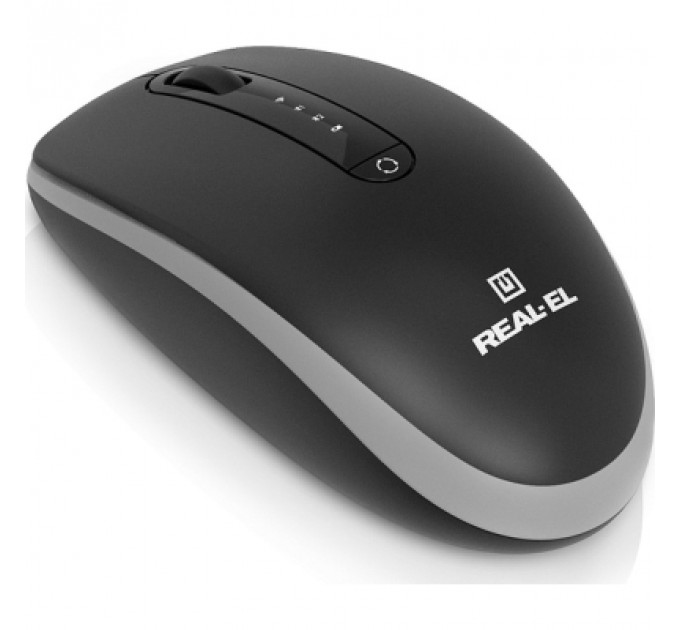 Мишка REAL-EL RM-455W Wireless/Bluetooth Black/Gray (EL123200047)