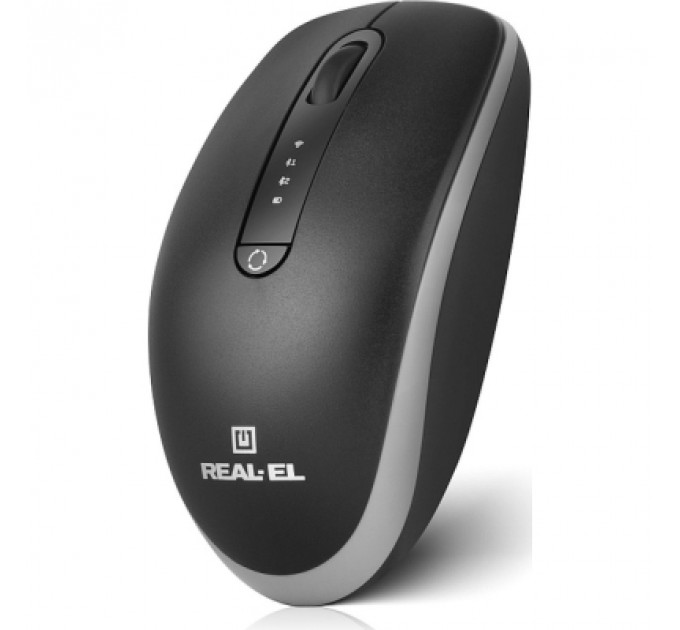 Мишка REAL-EL RM-455W Wireless/Bluetooth Black/Gray (EL123200047)