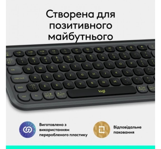 Клавіатура Logitech POP Icon Keys Bluetooth UA Graphite (920-013157)