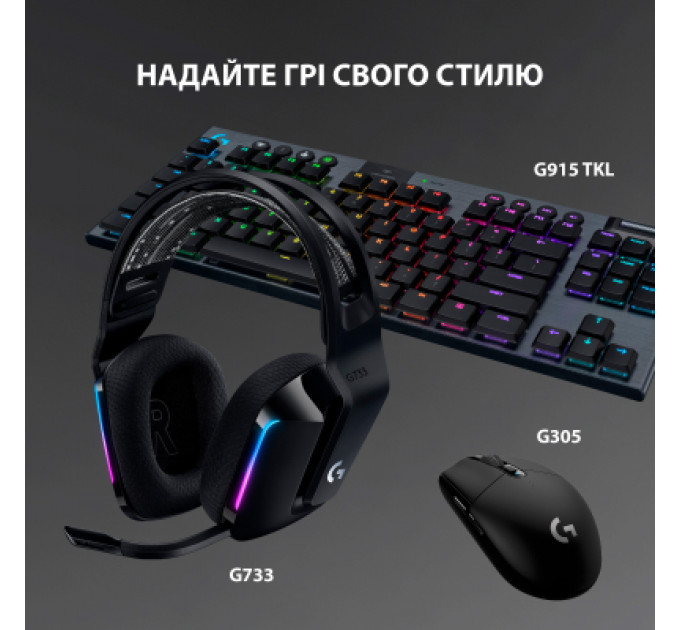 Навушники Logitech G733 Lightspeed Wireless RGB Gaming Headset Black (981-000864)