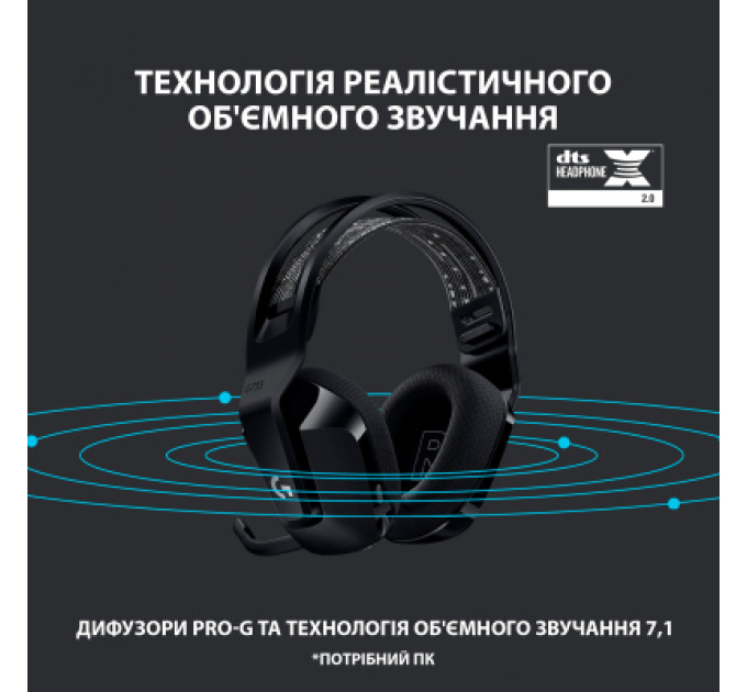 Навушники Logitech G733 Lightspeed Wireless RGB Gaming Headset Black (981-000864)