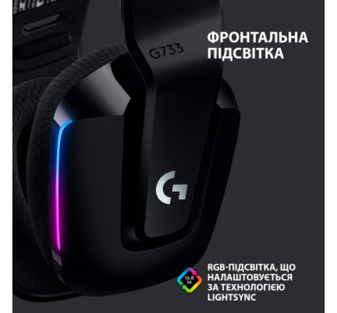 Навушники Logitech G733 Lightspeed Wireless RGB Gaming Headset Black (981-000864)