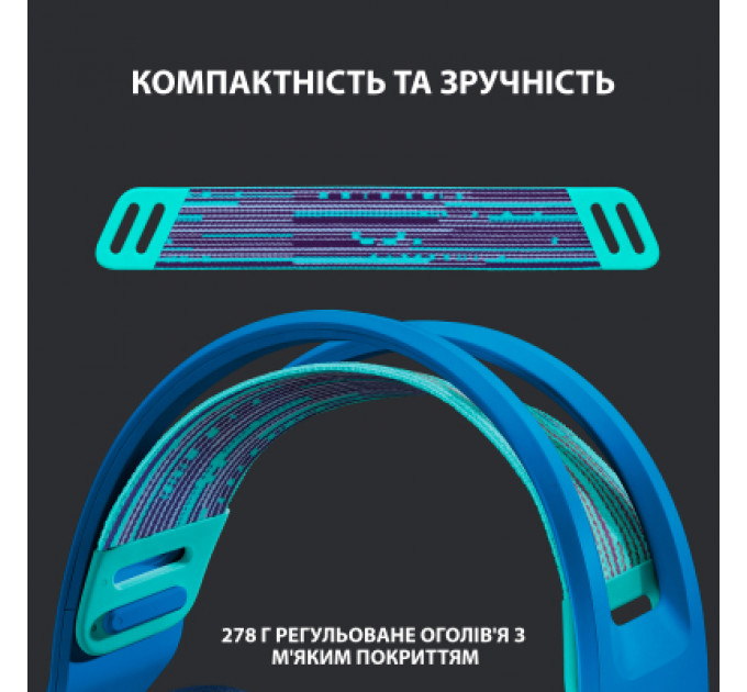 Навушники Logitech G733 Lightspeed Wireless RGB Gaming Headset Blue (981-000943)