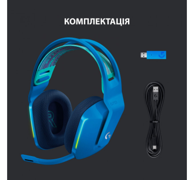 Навушники Logitech G733 Lightspeed Wireless RGB Gaming Headset Blue (981-000943)
