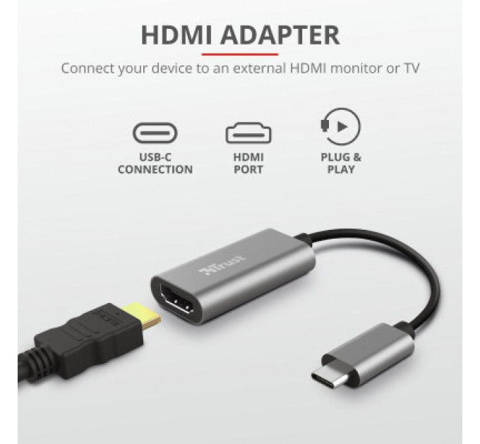 Перехідник Trust USB-C to HDMI Adapter (23774)