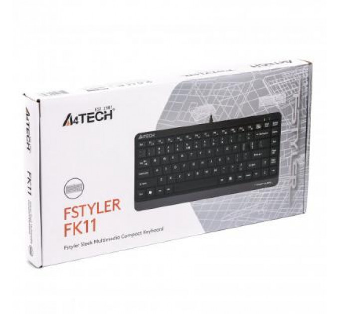 Клавіатура A4Tech FK11 Fstyler Compact Size USB Grey (FK11 USB (Grey))