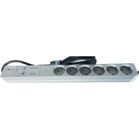 Силовий блок Conteg 19" 1U 6xSchuko, фільтр ВЧ, з кабелем 3м (DP-RP-06-SCHUPH)