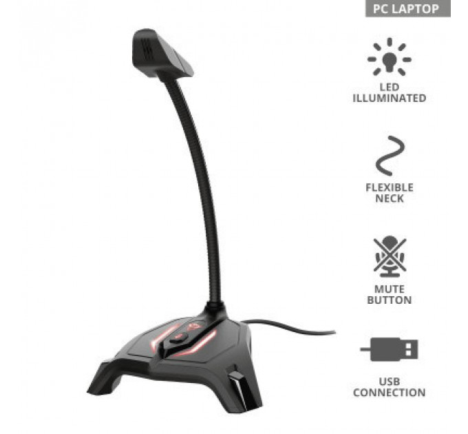 Мікрофон Trust GXT 215 Zabi LED-Illuminated USB Gaming Black (23800)