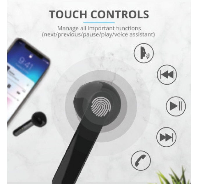 Навушники Trust Primo Touch True Wireless Mic Black (23712)