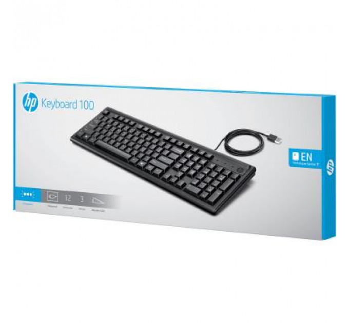 Клавіатура HP 100 USB Black (2UN30AA)