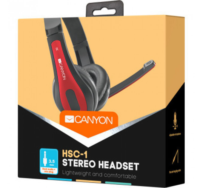 Навушники Canyon HSC-1 Black-Red (CNS-CHSC1BR)