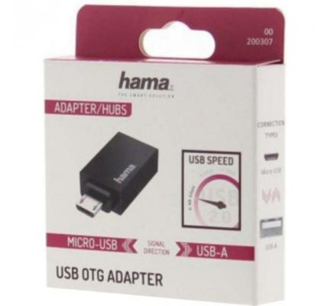 Перехідник OTG USB 2.0 AF to Micro 5P Hama (00200307)