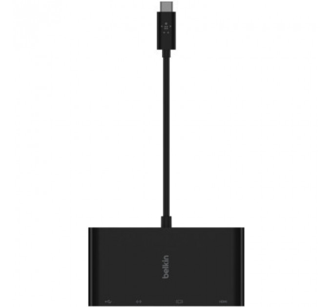 Перехідник Belkin USB-C to Ethernet, HDMI, VGA, USB-A, black (AVC005BTBK)