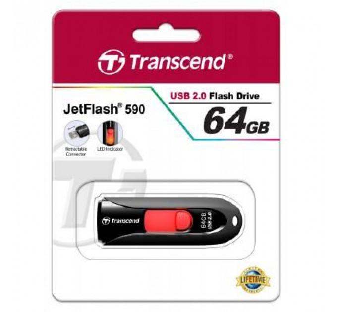 USB флеш накопичувач Transcend 64GB JetFlash 590 USB 2.0 (TS64GJF590K)