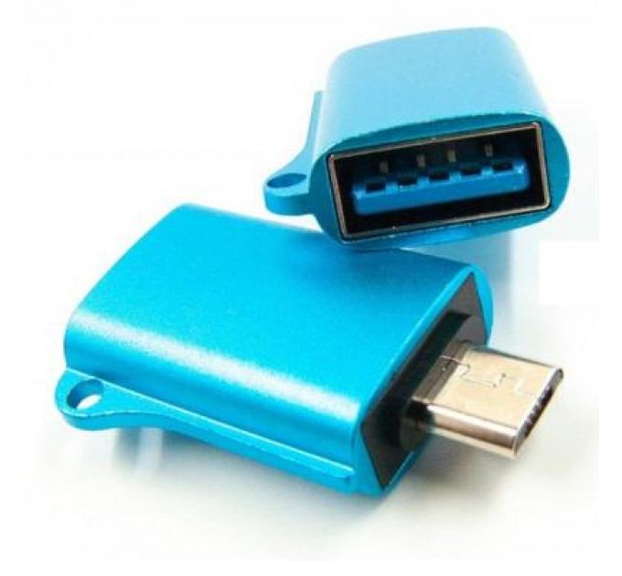 Перехідник OTG USB - Micro-USB blue Dengos (ADP-020)