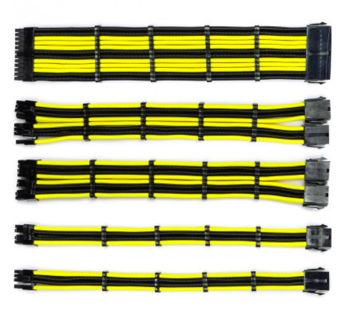 Кабель Qube для блока питания QUBE 1*24P MB, 2*4+4P CPU,2*6+2P VGA Bla (QBWSET24P2x8P2x8PBY)