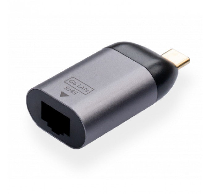 Перехідник Type-C Male to RJ45 Lan 1 Gbps compact Vinga (VCPATCLGBC)