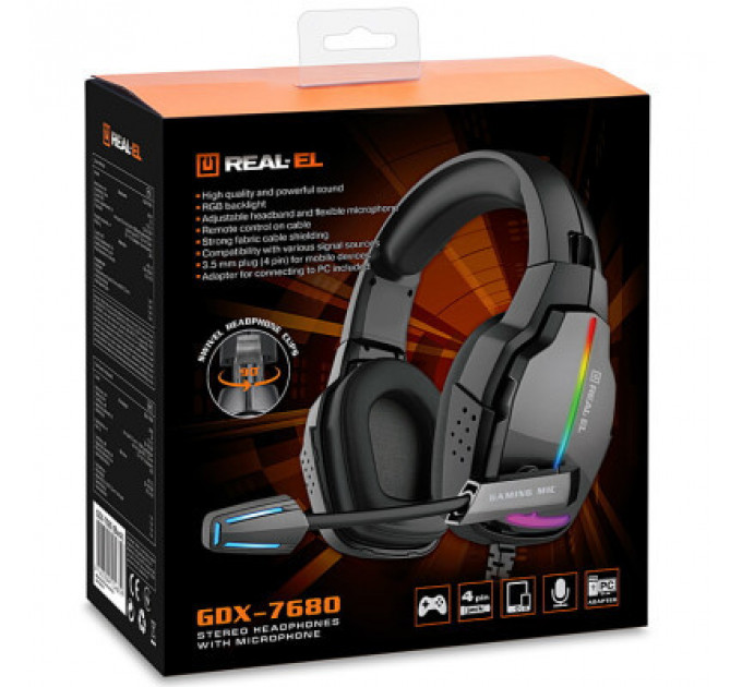 Навушники REAL-EL GDX-7680 Black