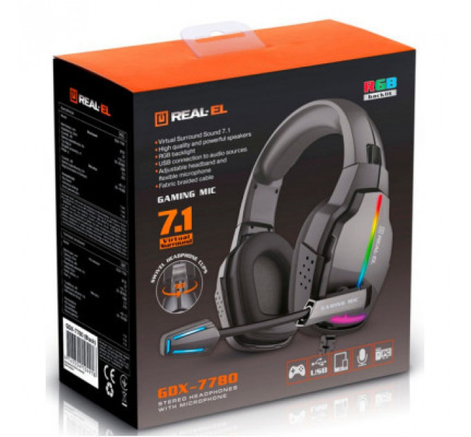 Навушники REAL-EL GDX-7780 Black