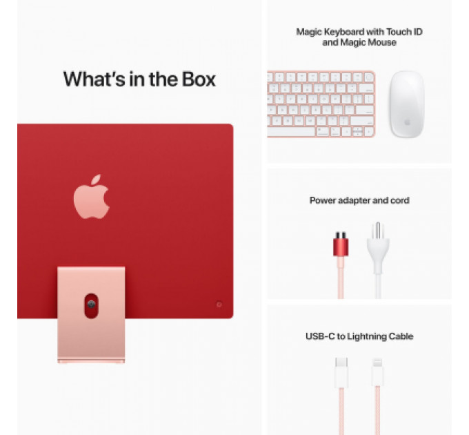 Комп'ютер Apple A2438 24" iMac Retina 4.5K / Apple M1 with 8-core GPU, 256SSD, Pink (MGPM3UA/A)