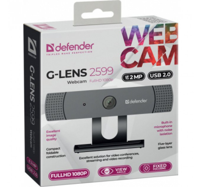 Веб-камера Defender G-lens 2599 Full HD 1080p Black (63199)