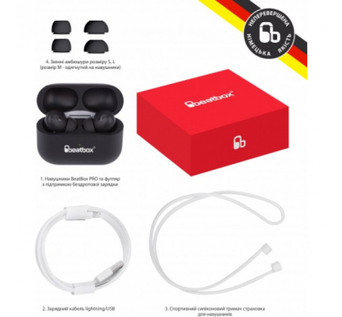 Навушники BeatBox PODS PRO 1 Wireless charging black (bbppro1wcb)