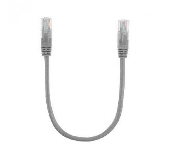 Патч-корд 0.25м, RJ-45, Cat.5e, CU, мідь, сірий Ritar (PCR-CU/0.25G / 00219)