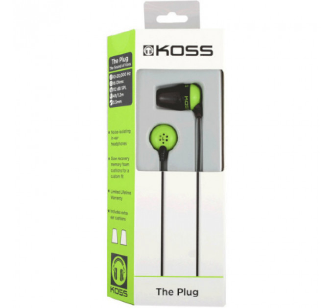 Навушники Koss The Plug Green (185323.101)
