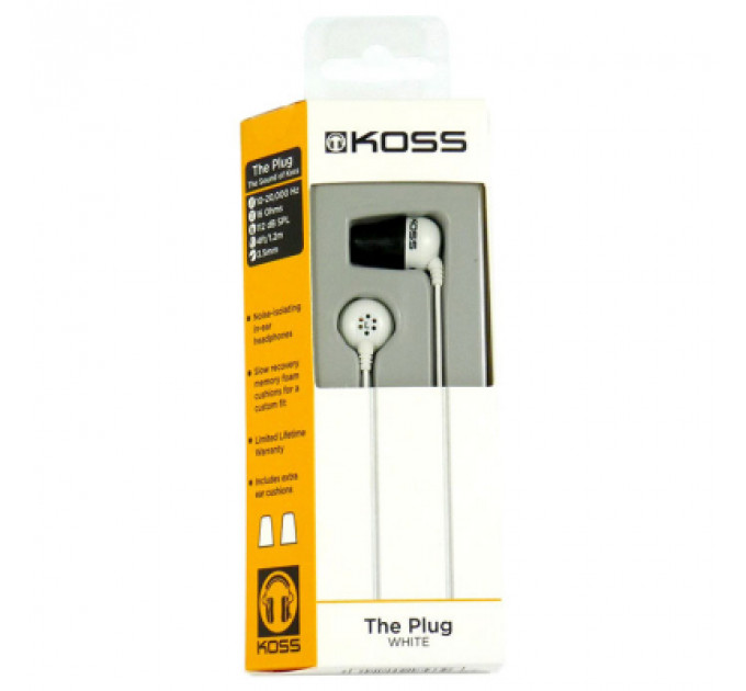 Навушники Koss The Plug White (194770.101)