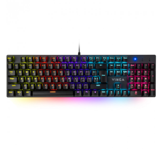 Клавіатура Vinga KBGM-100 LED Blue Switch USB Black (KBGM-100 Black)