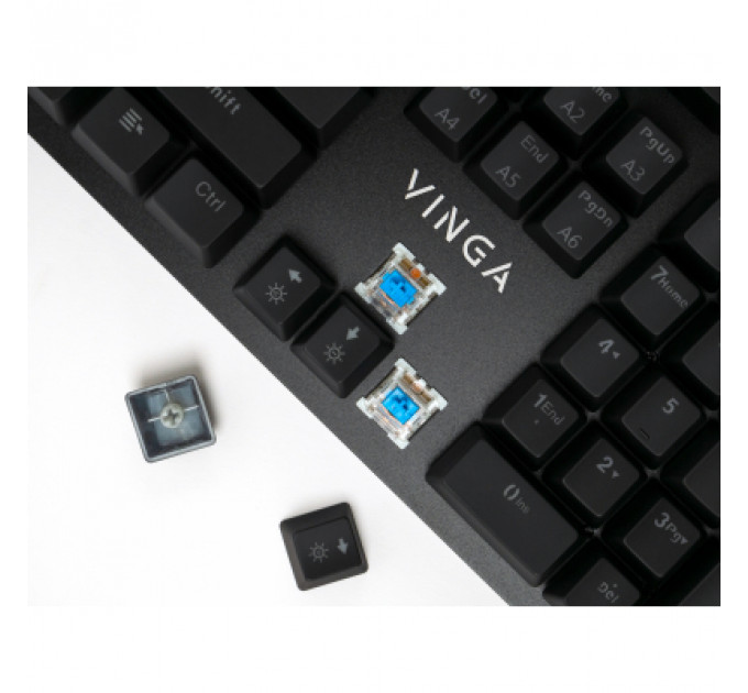 Клавіатура Vinga KBGM160 LED Outemu Blue USB Black (KBGM160 Black)