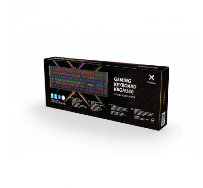 Клавіатура Vinga KBGM160 LED Outemu Blue USB Black (KBGM160 Black)