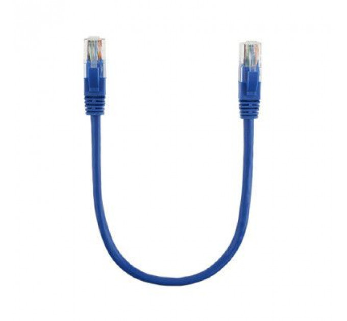 Патч-корд 0.3м, RJ-45, Cat.5e, CU, мідь, синій Ritar (PCR-CU/0.3Be / 00220)