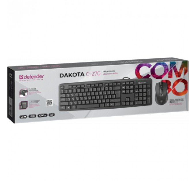 Комплект Defender Dakota C-270 UKR USB Black (45271)