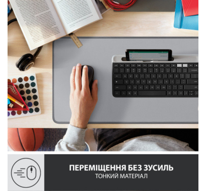 Килимок для мишки Logitech Desk Mat Studio Series Mid Grey (956-000052)