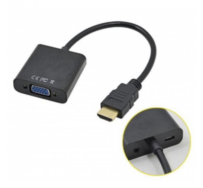 Перехідник ST-Lab HDMI male to VGA F (з кабелями аудіо і живлення від USB) (U-990)