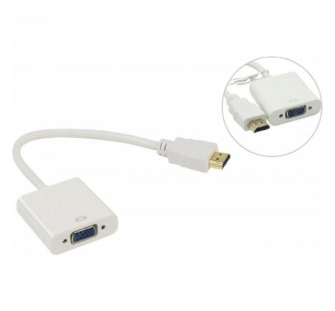 Перехідник HDMI M to VGA F (з кабелями аудіо і живлення від USB) ST-Lab (U-990 white)