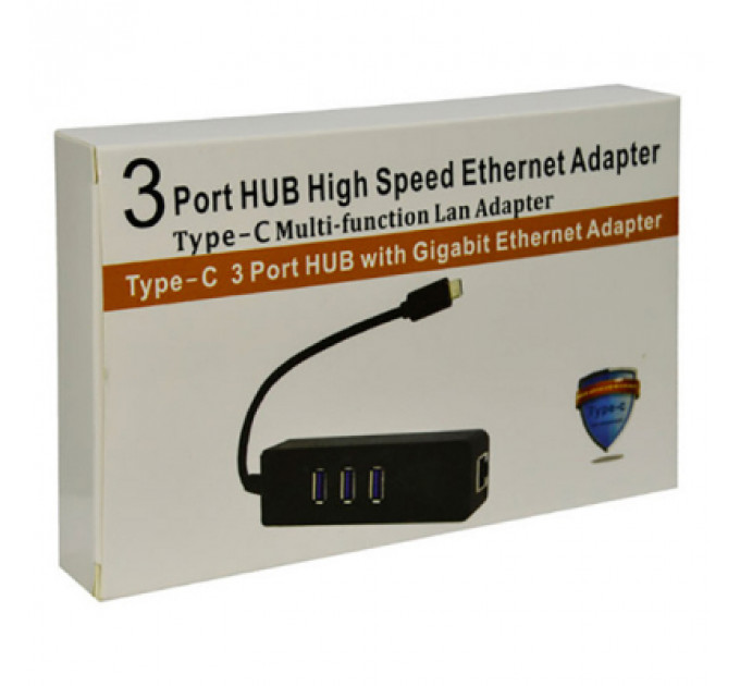 Перехідник Dynamode USB 3.1 Type-C - RJ45 Gigabit Lan, 3*USB 3.0 (USB3.1-TypeC-RJ45-HUB3)
