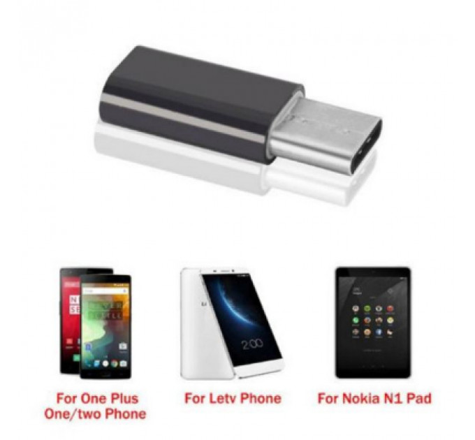 Перехідник Type-C to Micro USB Lapara (LA-Type-C-MicroUSB-adaptor black)