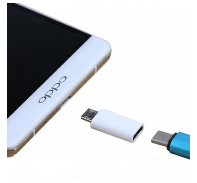 Перехідник Lapara Micro USB Male to USB 3.1 Type-C Female white (LA-MaleMicroUSB-TypeC-Female white)