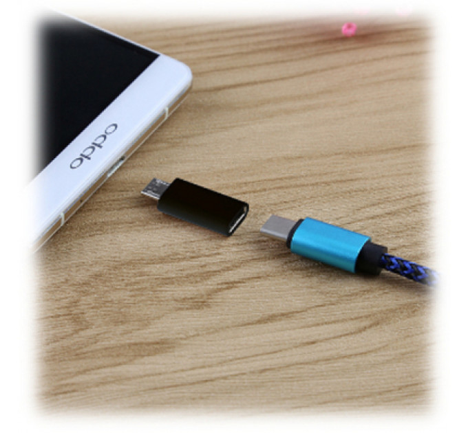 Перехідник Lapara Micro USB Male to USB 3.1 Type-C Female black (LA-MaleMicroUSB-TypeC-Female black)